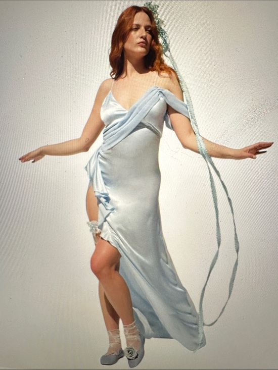 For Love And Lemons Dresses & Skirts - NEW For Love & Lemons James Maxi Light Blue High-Low Spaghetti-Strap Dress